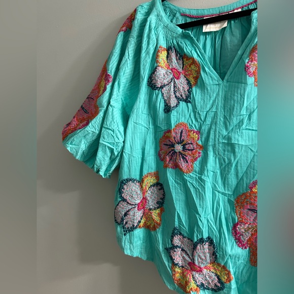 Anthropologie Maeve Embroidered Peasant Blouse floral - Picture 8 of 12